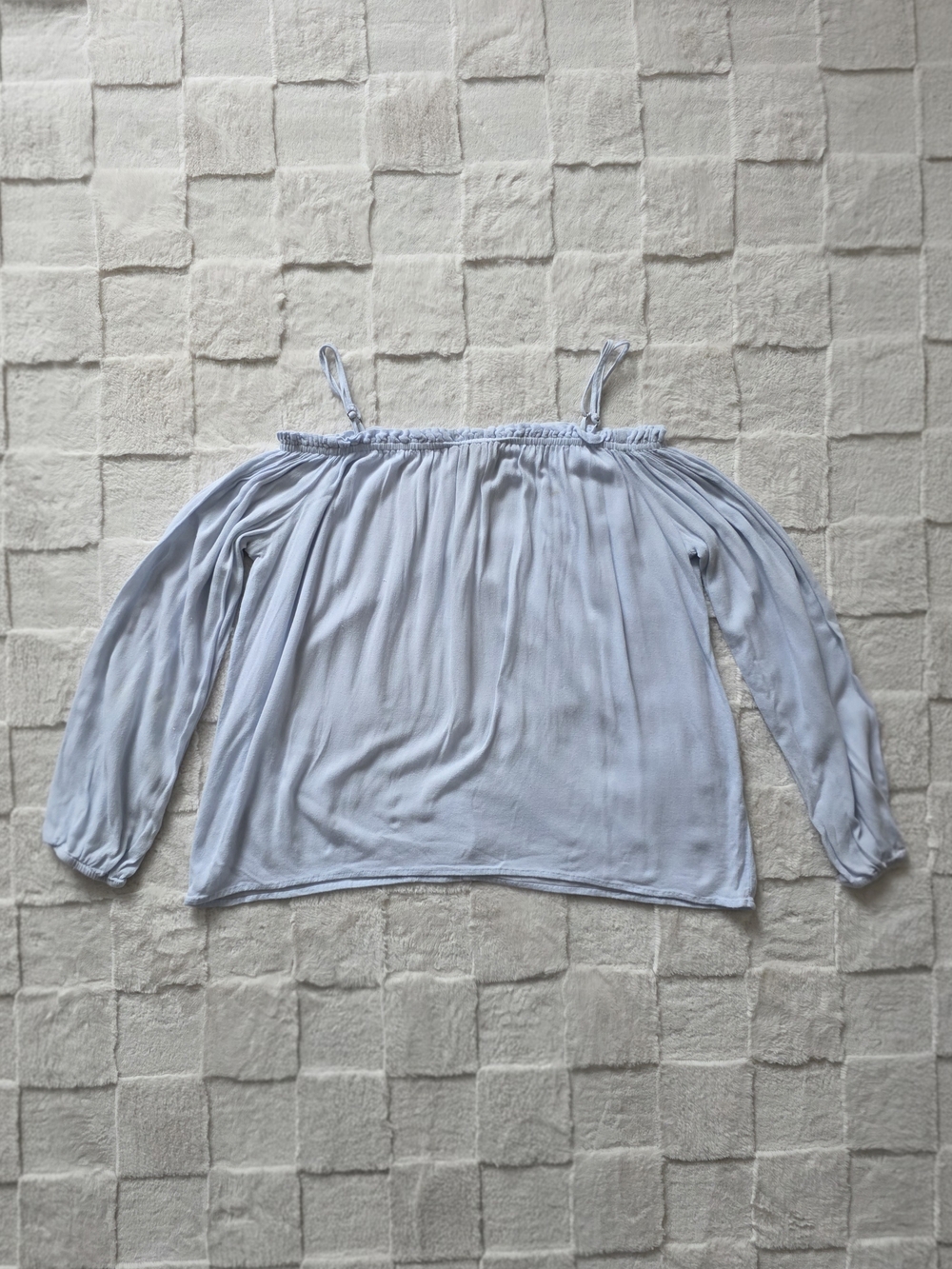Forever 21 Light Blue Off-Shoulder Blouse with Straps